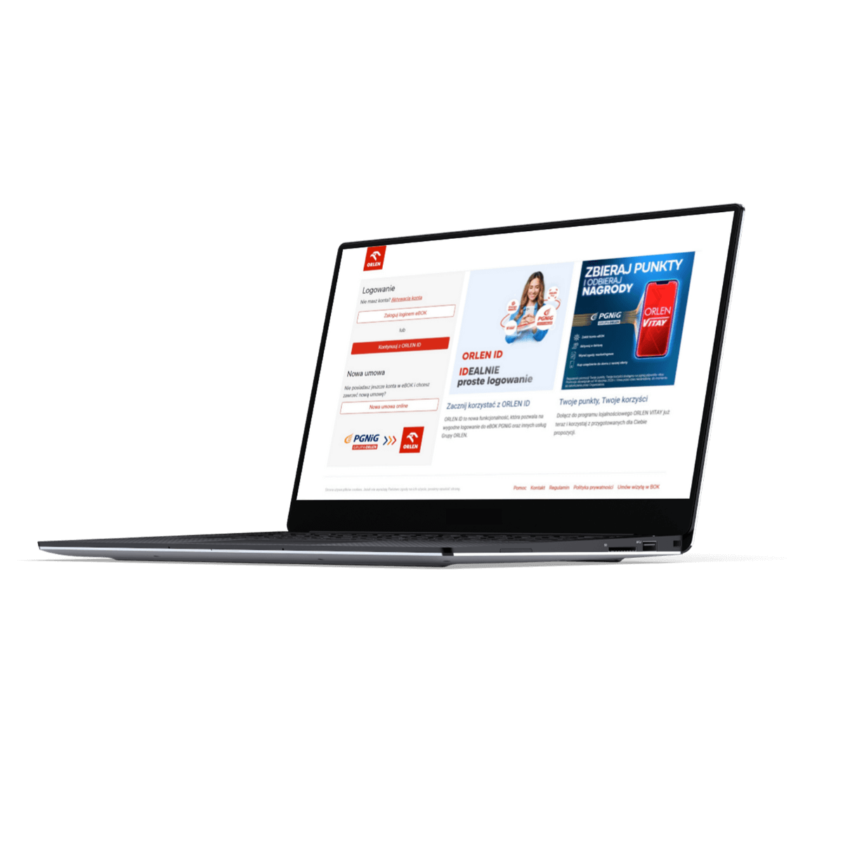 Laptop ze stroną eBOK