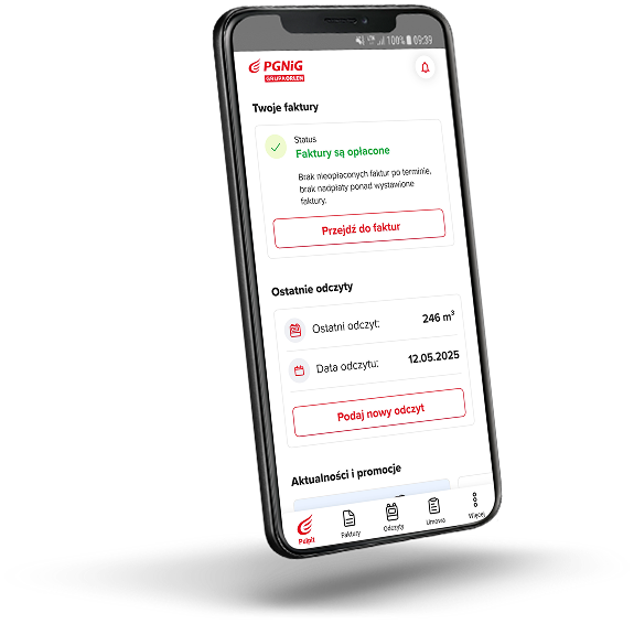 telefon z ekranem strony głównej aplikacji ORLEN mBOK